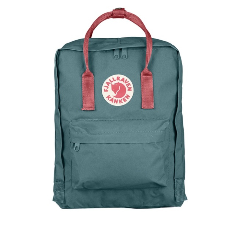 NWOT Fjallraven Kanken in Frost Green & Peach Pink
